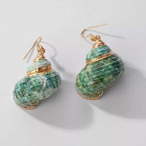 Blue Ocean Breeze Seashell Dangle Earrings